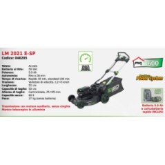 EGO LM 2021 E-SP cordless lawnmower with 5.0 Ah battery and rapid charger