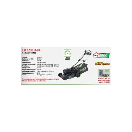 EGO LM 2021 E-SP cordless lawnmower with 5.0 Ah battery and rapid charger | Newgardenstore.eu