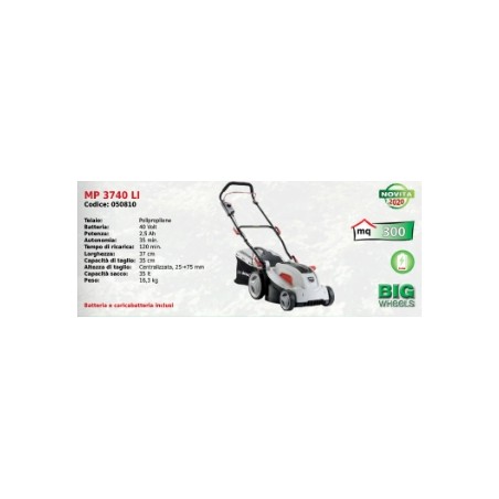 MAORI MP 3740 LI Akku-Rasenmäher mit 40 Volt 2,5 Ah Akku | Newgardenstore.eu