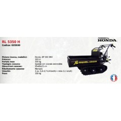 Tracked carrier RL 5350 H SERIE ROQUES ET LECOEUR with HONDA GP 160 engine