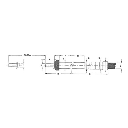 Gaine extérieure de transmission à distance externe Ø  10,5 mm charges moyennes A02491