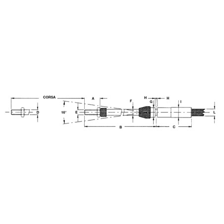 Remote control transmission outer sheath Ø  7 mm for light loads