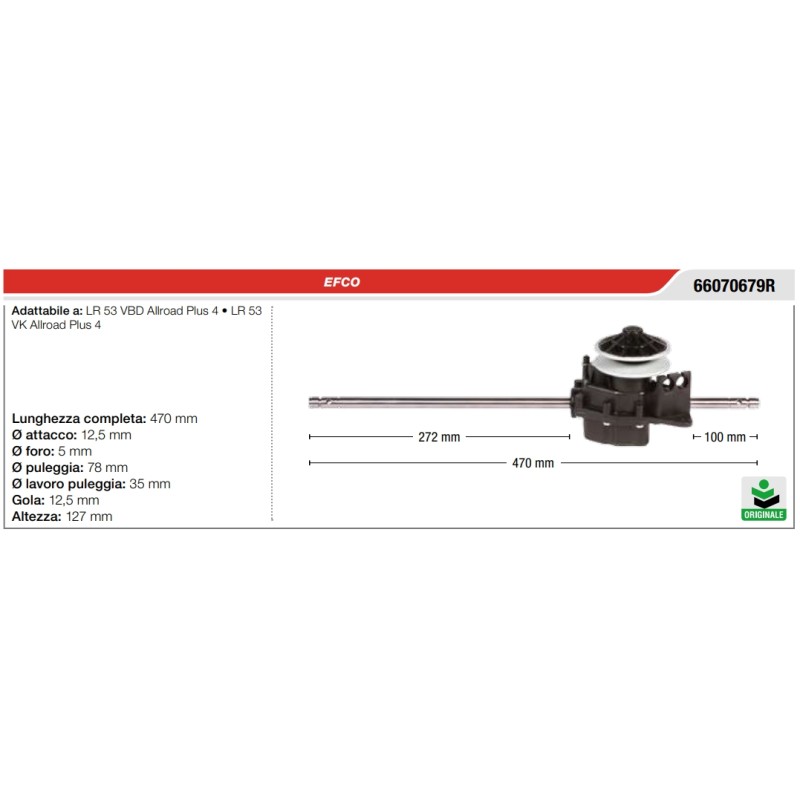 Trasmissione trazione semovenza EFCO OLEOMAC tagliaerba rasaerba serie LR 53 cambio