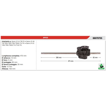 Trasmissione trazione semovenza EFCO per rasaerba tosaerba serie LR 44 | Newgardenstore.eu