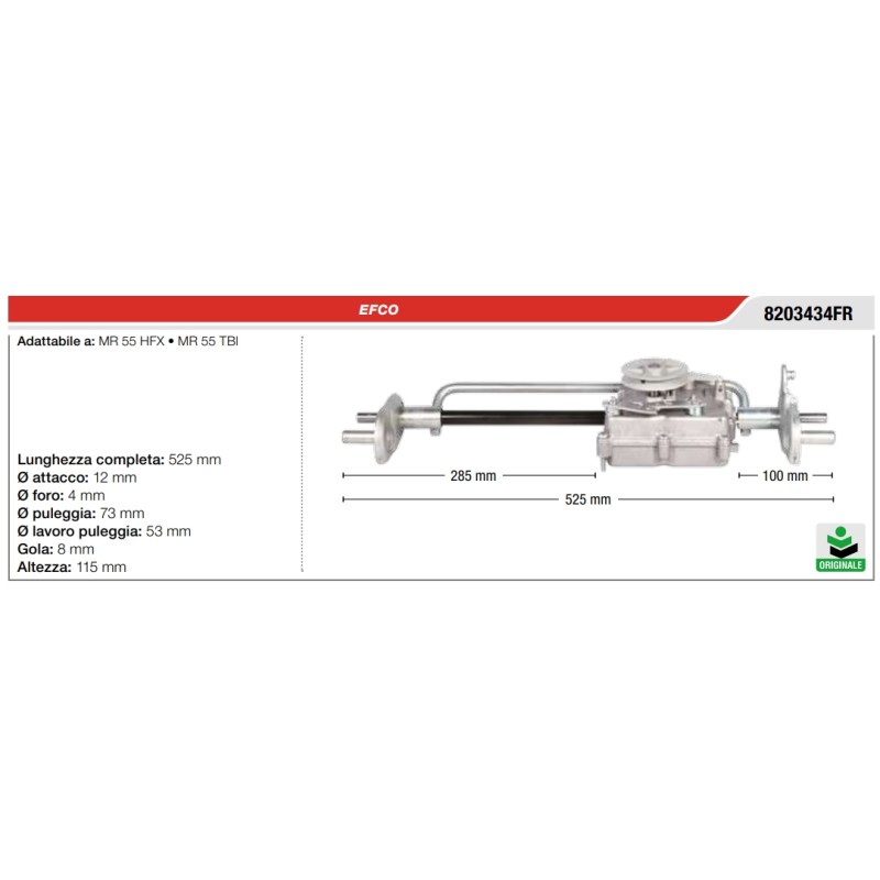 Transmisión de tracción autopropulsada EFCO para cortacéspedes serie MR 55 HFX