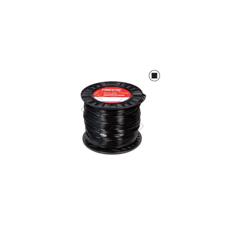 Carrete 2 Kg cable desbrozadora FORESTAL sección cuadrada Ø  2,4 mm