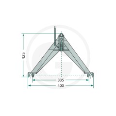 Front linkage triangle for tractor up to 200 kg UNIVERSAL 77875515 | Newgardenstore.eu