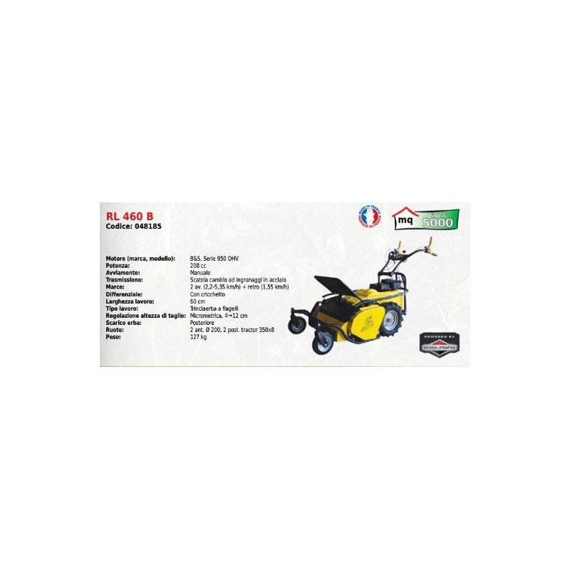 Trinciaerba a flagelli 60 cm ROQUESETLECOEUR RL460B motore BRIGGS & STRATTON