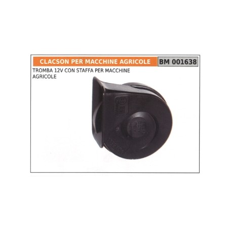 12V horn with bracket for agricultural machinery code 001638 | Newgardenstore.eu
