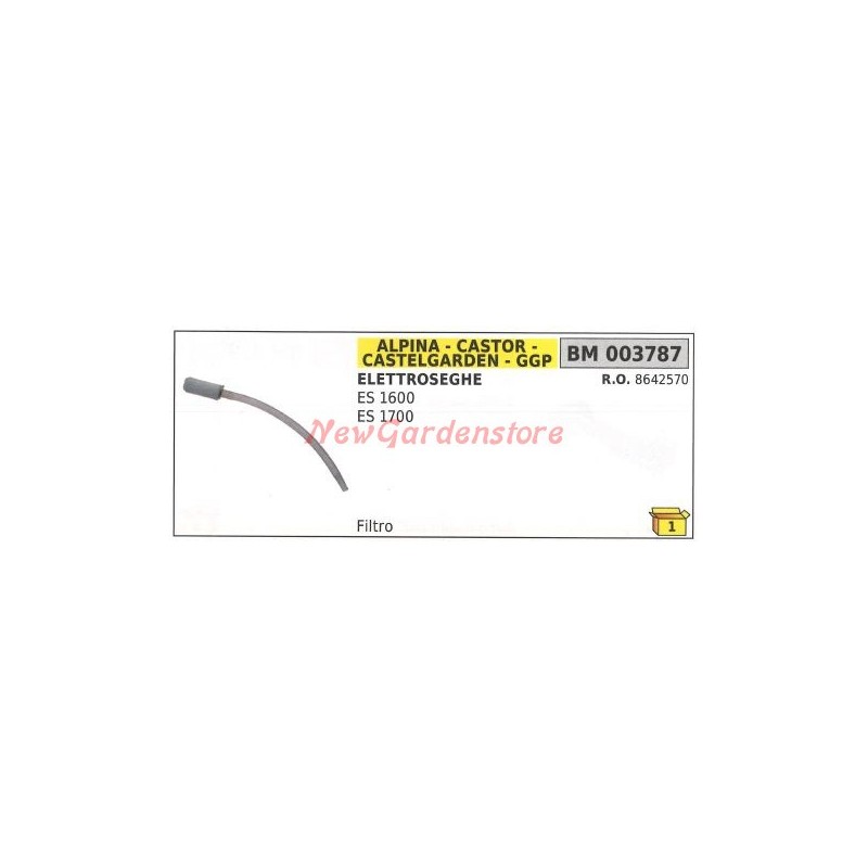 Tuyau d'huile avec filtre d'aspiration GGP pour scie électrique ES1600 ES1700 003787