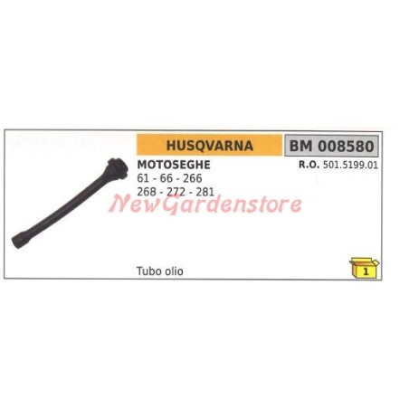 Manguera de aceite HUSQVARNA para motosierras 61 66 266 268 272 281 008580 | Newgardenstore.eu