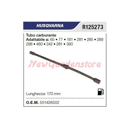 Tubo carburante HUSQVARNA motosega 65 77 181 281 285 288 R125273 501426502