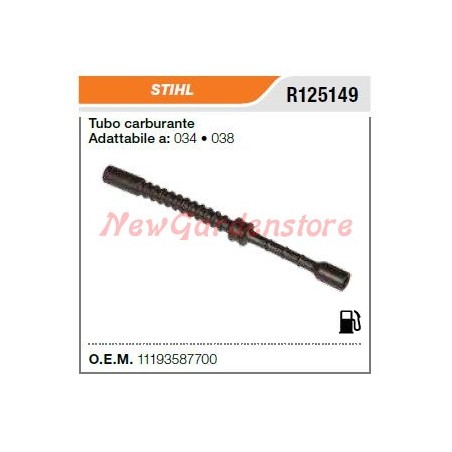 STIHL chainsaw fuel tube 034 038 R125149 | Newgardenstore.eu