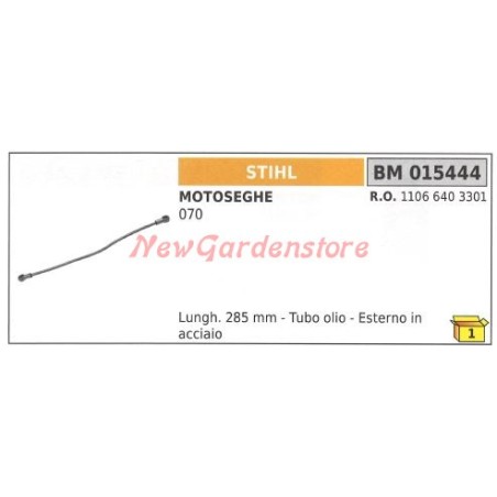 Manguera de aceite de acero exterior STIHL para motosierra 070 015444 | Newgardenstore.eu