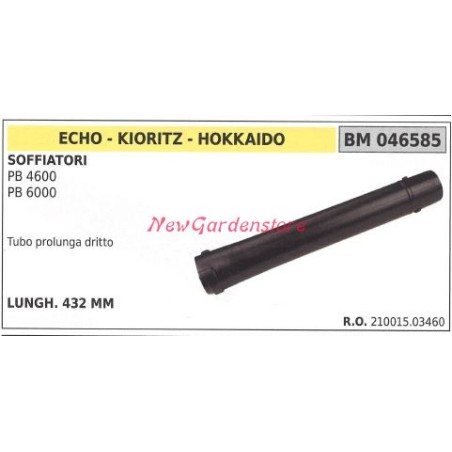 Manguera recta de prolongación del soplador PB 4600 6000 ECHO 046585 | Newgardenstore.eu