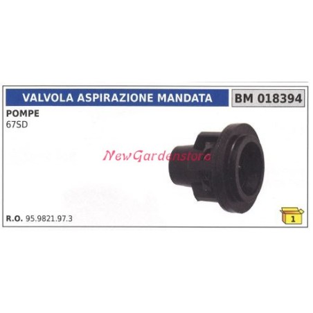 Válvula de aspiración UNIVERSAL para bomba Bertolini 67SD 018394 | Newgardenstore.eu