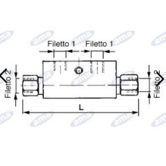 Block valve 3/8" double acting 12L connections AMA 04202