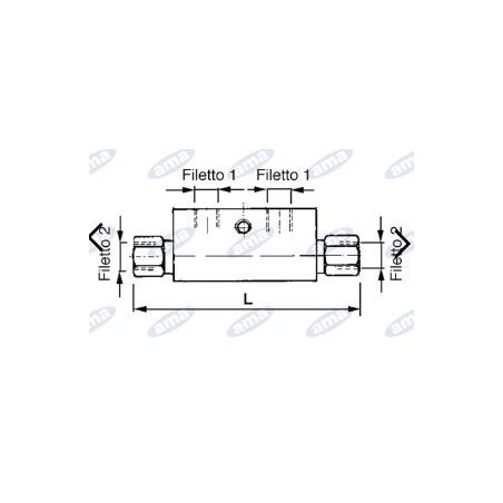 Valvola blocco 3/8" doppio effetto attacchi 12L AMA 04202