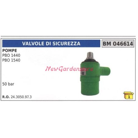 Safety valve UNIVERSAL Bertolini pump PBO 1440 1540 046614 | Newgardenstore.eu