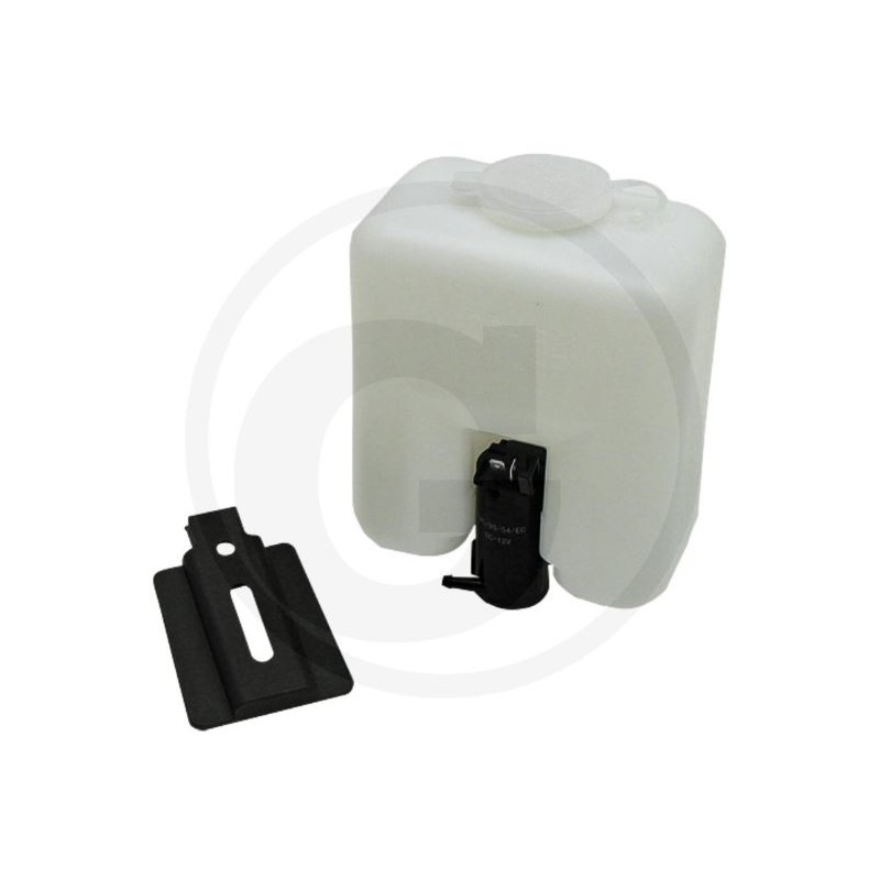 Universal washer fluid tank with pump holder for agricultural tractor