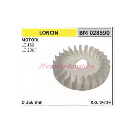 Magnetic fan LONCIN motor LC 160 200F Ø 168mm 028590 1P61FA | Newgardenstore.eu