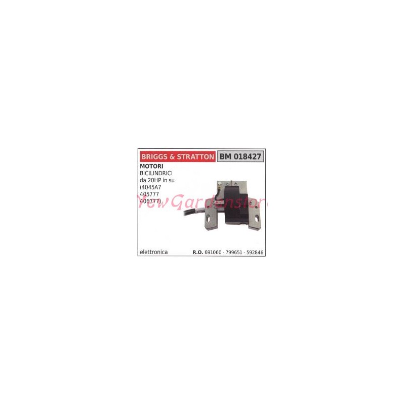 Bobine d'allumage Briggs & stratton pour moteurs bicylindres de 20 ch 018427