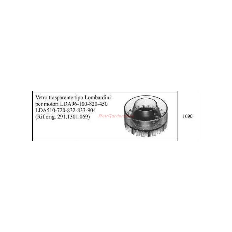 LOMBARDINI verre transparent pour LDA96 moteur motoculteur 100 820 1690