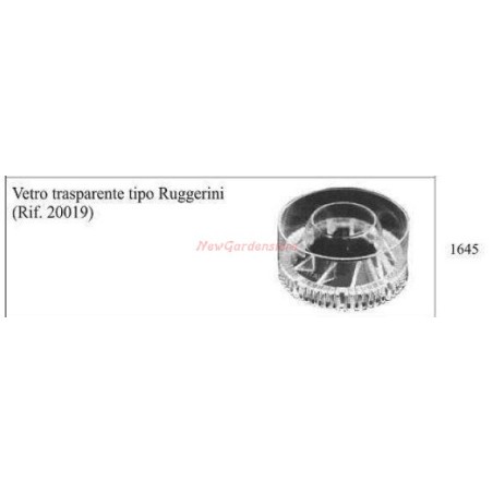 Cristal transparente para motocultor RUGGERINI 1645 | Newgardenstore.eu