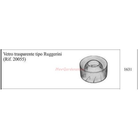 RUGGERINI clear glass for walking tractor 1631 | Newgardenstore.eu