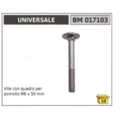 Screw with square for knob M6 x 50 mm UNIVERSAL lawnmower 017103