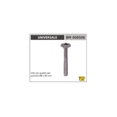 Schraube mit Vierkant für Drehknopf M8 x 60 mm UNIVERSAL-Rasenmäher 008506 | Newgardenstore.eu