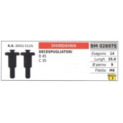 Tornillo embrague desbrozadora SHINDAIWA B 45 C 35 hexágono 14mm longitud 25,0mm | Newgardenstore.eu