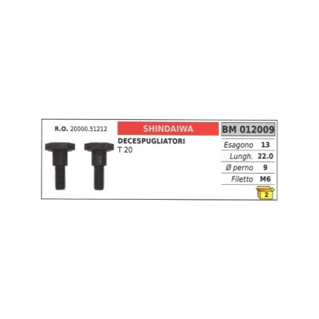 Clutch screw SHINDAIWA brushcutter T20 20000.51212 hexagon 13mm Ø pin 9mm | Newgardenstore.eu