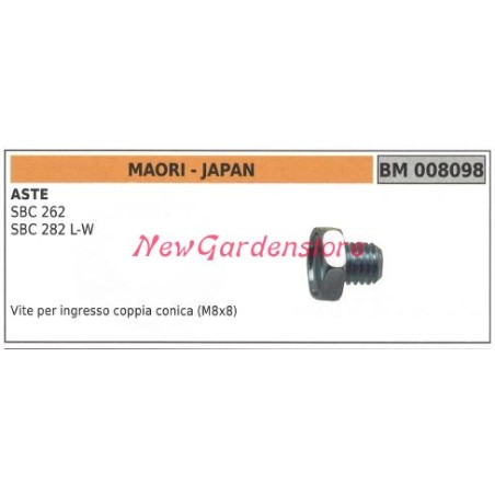 Input screw for MAORI brushcutter bevel gear pair 008098 | Newgardenstore.eu