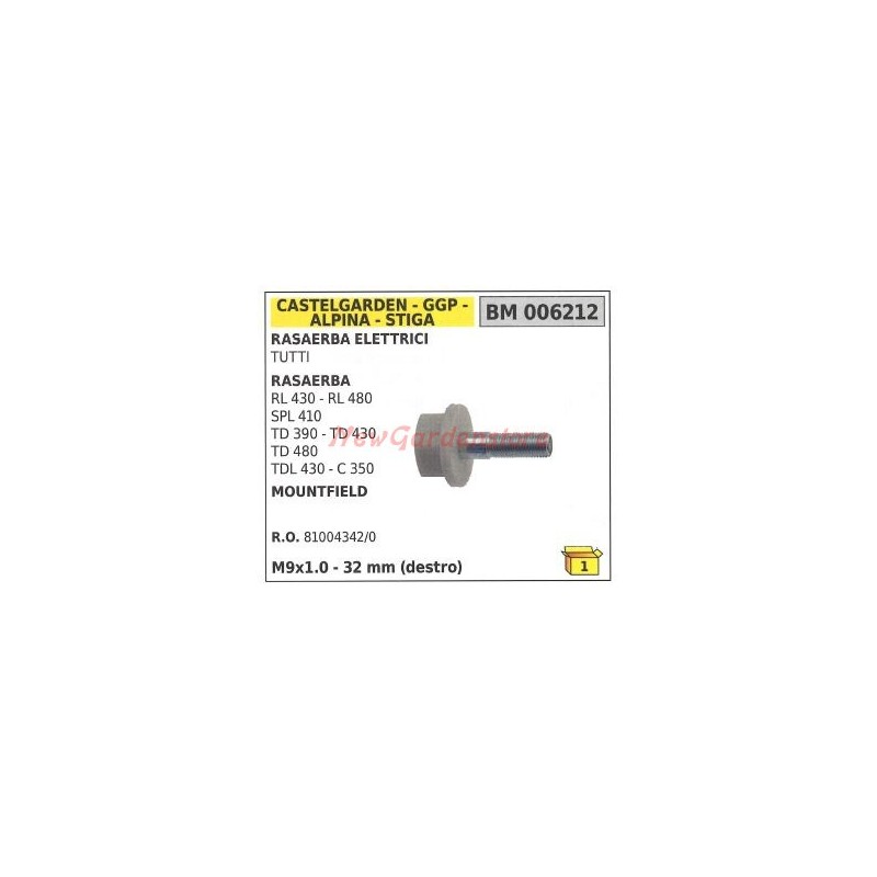 Tornillo para cubos de cuchillas de cortacésped RL430 RL480 GGP 006212