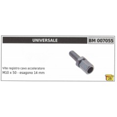 Schraube zum Einstellen des Gaszuges UNIVERSAL M10 x 50 mm Sechskant 14 mm Code 007055 | Newgardenstore.eu