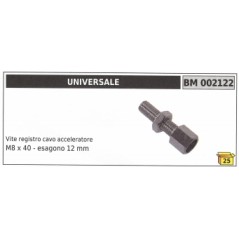 Accelerator cable adjuster screw UNIVERSAL M8 x 40 mm hexagon 12 mm code 002122