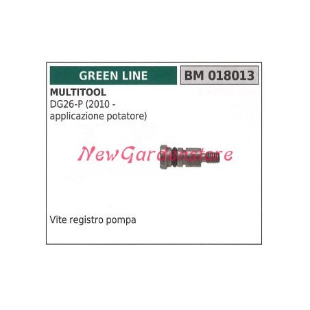 Vite registro pompa olio GREEN LINE motore multitool DG26-P 018013 | Newgardenstore.eu