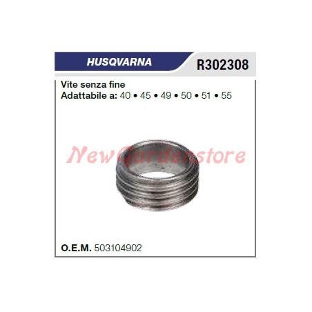 Bomba de aceite de tornillo sin fin HUSQVARNA motosierra 40 45 49 50 51 55 R302308 | Newgardenstore.eu