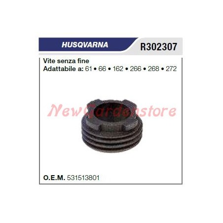 Bomba de aceite de tornillo sin fin HUSQVARNA motosierra 61 66 162 266 268 272 R302307 531513801 | Newgardenstore.eu