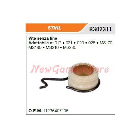 Bomba de aceite de tornillo final STIHL motosierra 017 021 023 025 MS170 R302311 | Newgardenstore.eu