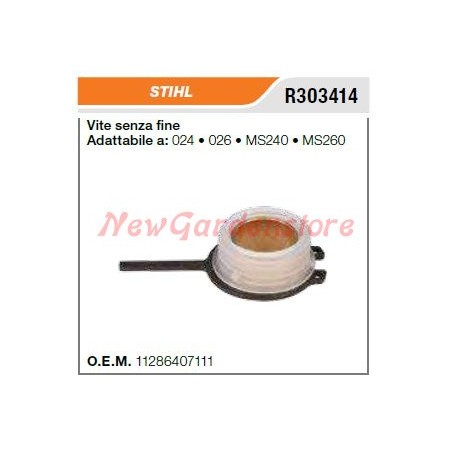 Pompe à huile à vis sans fin STIHL tronçonneuse 024 026 MS240 MS260 R302414 | Newgardenstore.eu