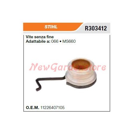 Pompe à huile à vis sans fin STIHL tronçonneuse 066 MS660 R303412 | Newgardenstore.eu