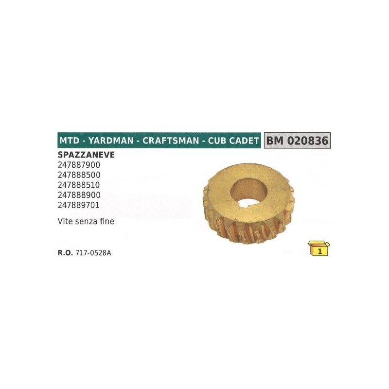 MTD - YARDMAN - CRAFTSMAN - CUB CADET worm screw 247887900