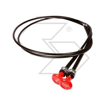 Levier d'arrêt moteur avec corde à piano Ø 1 mm longueur 1200 mm gaine Ø 6 mm | Newgardenstore.eu