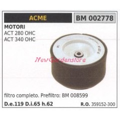 Filtro de aire ACME motor cortacésped ACT 280 OHC ACT 340 OHC 002778 | Newgardenstore.eu