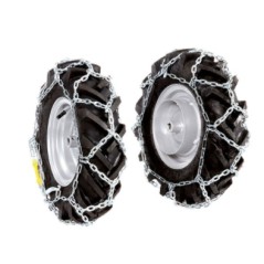 Pair of snow chains for 4.00-8 wheels of the NIBBI BRIK 1 - BRIK 1S tiller | Newgardenstore.eu