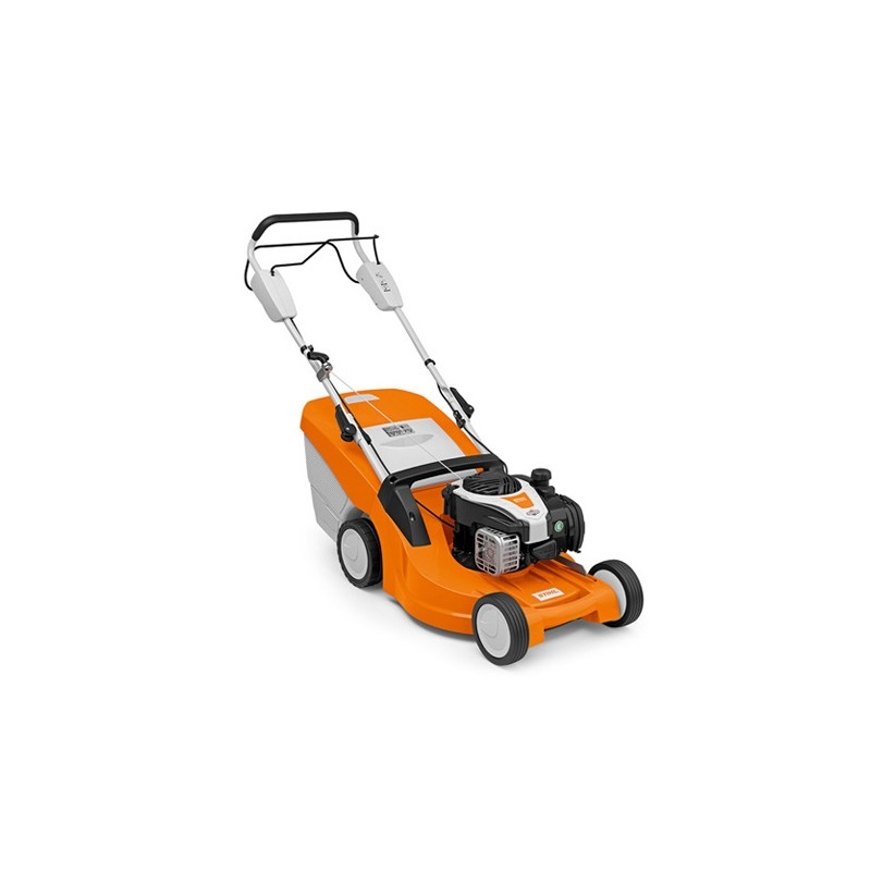 STIHL RM448TX 140 cc tondeuse à essence 2.1 kW largeur de coupe 46 cm 55 L bac à herbe