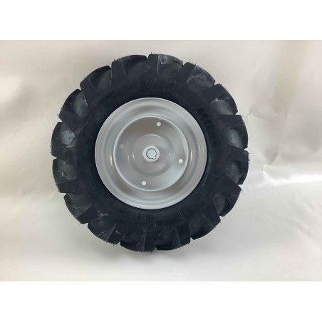 Pair of 4.00-8 tyred wheels with fixed disc for walking tractor NIBBI BRIK 1 BRIK 3