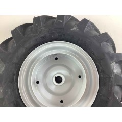 Pair of 4.00-8 tyred wheels with fixed disc for walking tractor NIBBI BRIK 1 BRIK 3 | Newgardenstore.eu